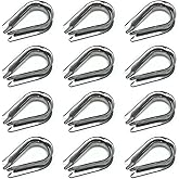 HEVERP 12PCS M10 Stainless Steel Thimbles for 3/8 Inches Diameter Wire Rope or Cable