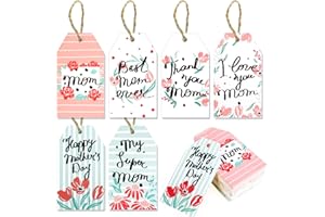 HOWAF Mother's Day Gift Tags,Happy Mother's Day Hang Tags for Moms Birthday Gift Decoration,Happy Mother's Day Party Supplies Paper Labels for Mom's Day Party Decor,Mother's Day Floral Hang Tags,60pcs