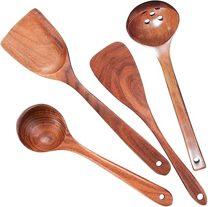 Kuche Utensilien Set Holz Kochen Utensil Set Fur Antihaft Kochgeschirr Holz Loffel Set Werkzeuge Nicht Kratzer Hitzebestandige Utensilien Sets Einschliesslich Holz Spachtel Kochloffel Set Von 4 Amazon Fr Cuisine Maison