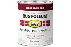 Rust-Oleum 7765502 Protective Enamel Paint Stops Rust, 32-Ounce, Gloss Regal Red