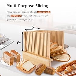 Bamboo Bread Slicer for Homemade Bread - Adjustable