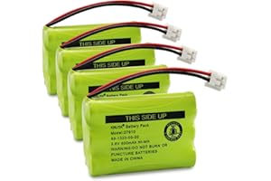 Kruta 27910 Cordless Telephone Battery Compatible with AT&T 89-1323-00-0 Motorola SD-7501 RadioShack 23-959 23-894 Ni-MH 3.6V, (Pack 4)