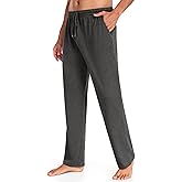 COOFANDY Men Cotton Yoga Pants Casual Sweatpants Jogger Open Bottom Lounge Pants with Pockets