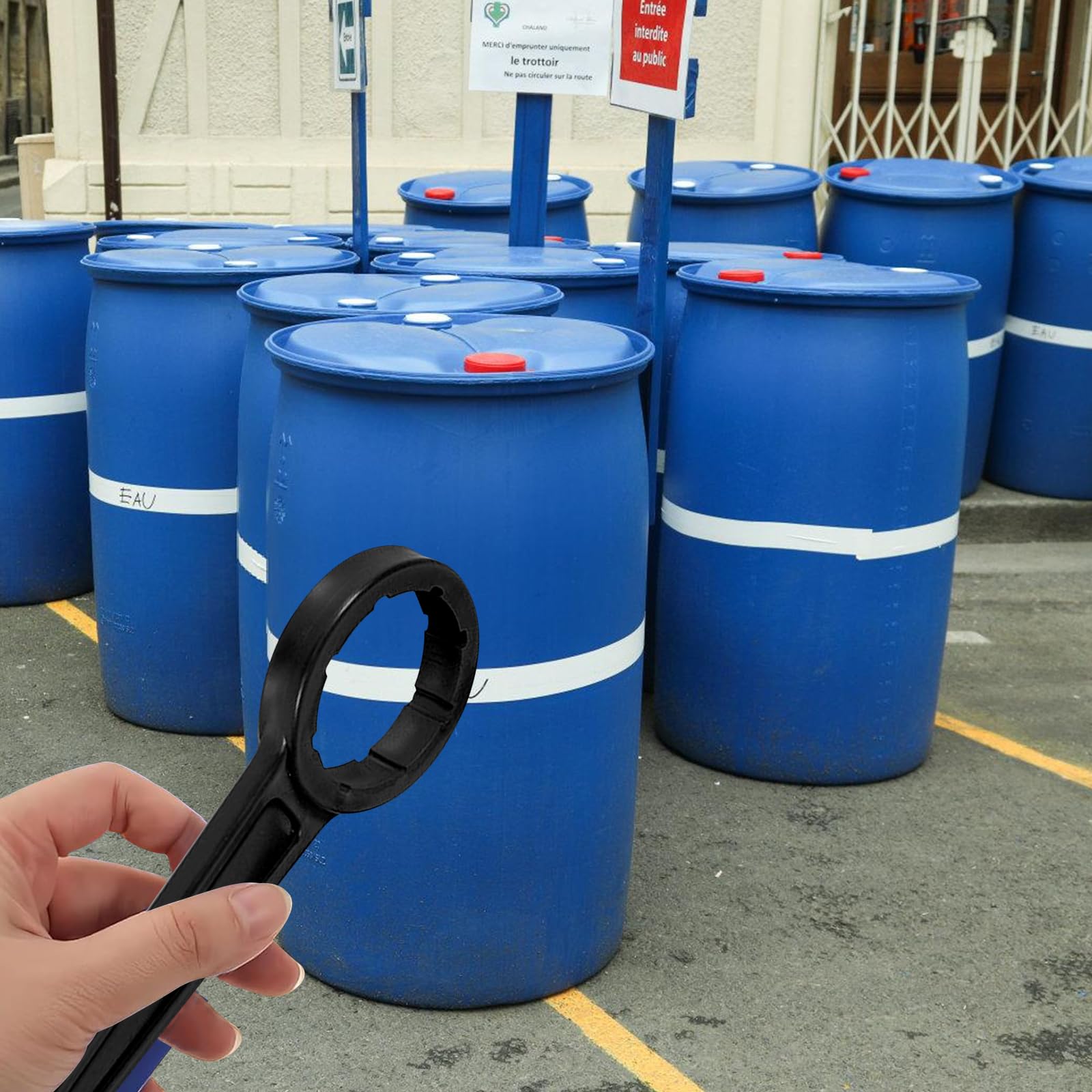 4 Stück DIN 41/51/61 Kanisterschlüssel Ringschlüssel, Kanister Öffner, Öffner für Kanister-Schraubdeckel, für alle gängigen 5, 10, 20, 25 und 30 Liter Kanister zum leichten öffnen von Kanistern 7