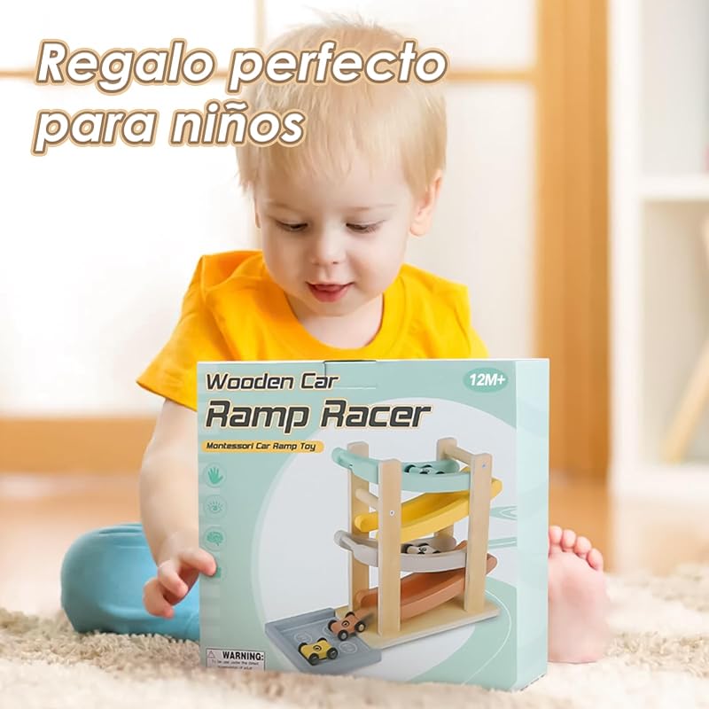 Montessori Juguete a Partir de 1 año para Coche, Pista de Bolas, Madera, a Partir de 1, 2 años, Juguete de Madera, Regalo para 1 2 años, niño