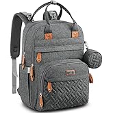 BabbleRoo Diaper Bag Backpack - Baby Essentials Travel Tote - Multi Function Water Resistant Diaper Bag, Travel Essentials Ba