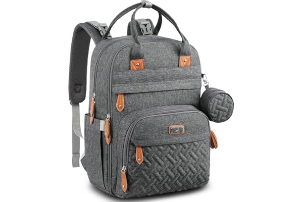 BabbleRoo Diaper Bag Backpack - Baby Essentials Travel Bag - Multi function Waterproof Diaper Bag, Travel Essentials Baby Bag