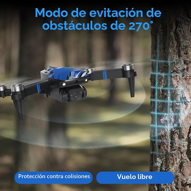 Dron con Cámara para Principiantes, Mando a Distancia con Pantalla LCD, FPV Vídeo Mini Drone, Esquiva de Obstáculos en 270°, 3D Flips, RC Cuadricóptero plegable, Tarjeta SD hasta 32GB