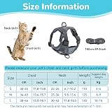 Grantop Cat Harness and Lead Set Adjustable Reflective Escape-Proof Grey S view 2