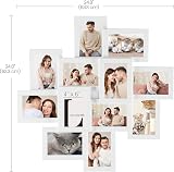 SONGMICS 12 Photo Frame Collage 4x6 Glass MDF Wall Set RPF22WT White view 3