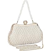 Pearl Clutch Bag for Women Evening Wedding Party Bridal Handbag Ladies Beaded Clutch Purse