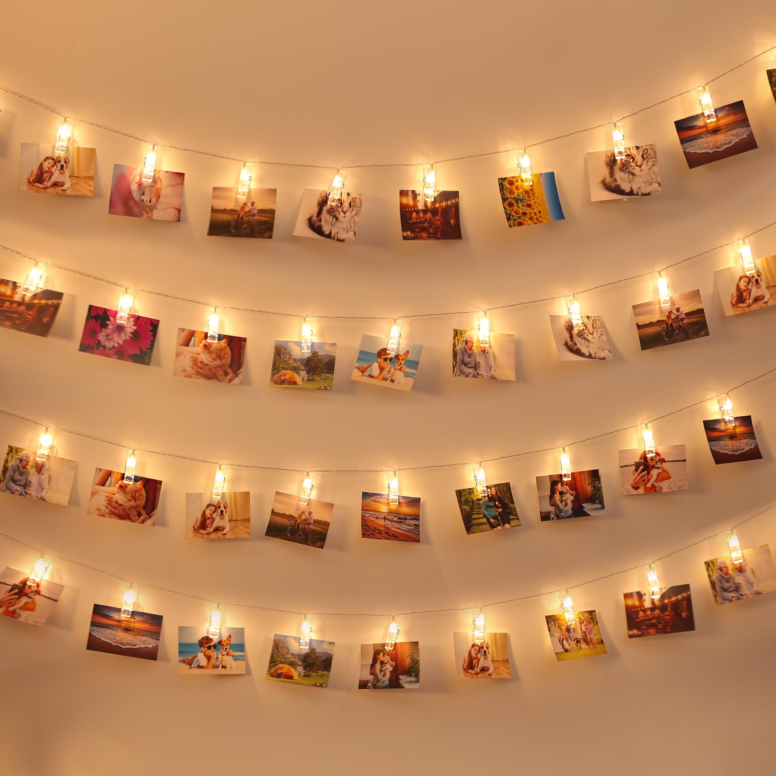Photo 1 of AOSTAR Photos Clips String Lights 20 LED Battery Operated Fairy String Lights for Bedroom Hanging Photos, Room Decor for Teen Girls, Thanksgiving Christmas Wedding Decorations(10FT Warm White)