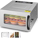 6 Trays Food Dehydrator, All Stainless Steel Dehydrator Raw Food & Jerky Fruit,400W Preserve Food Nutrition Professional Hous