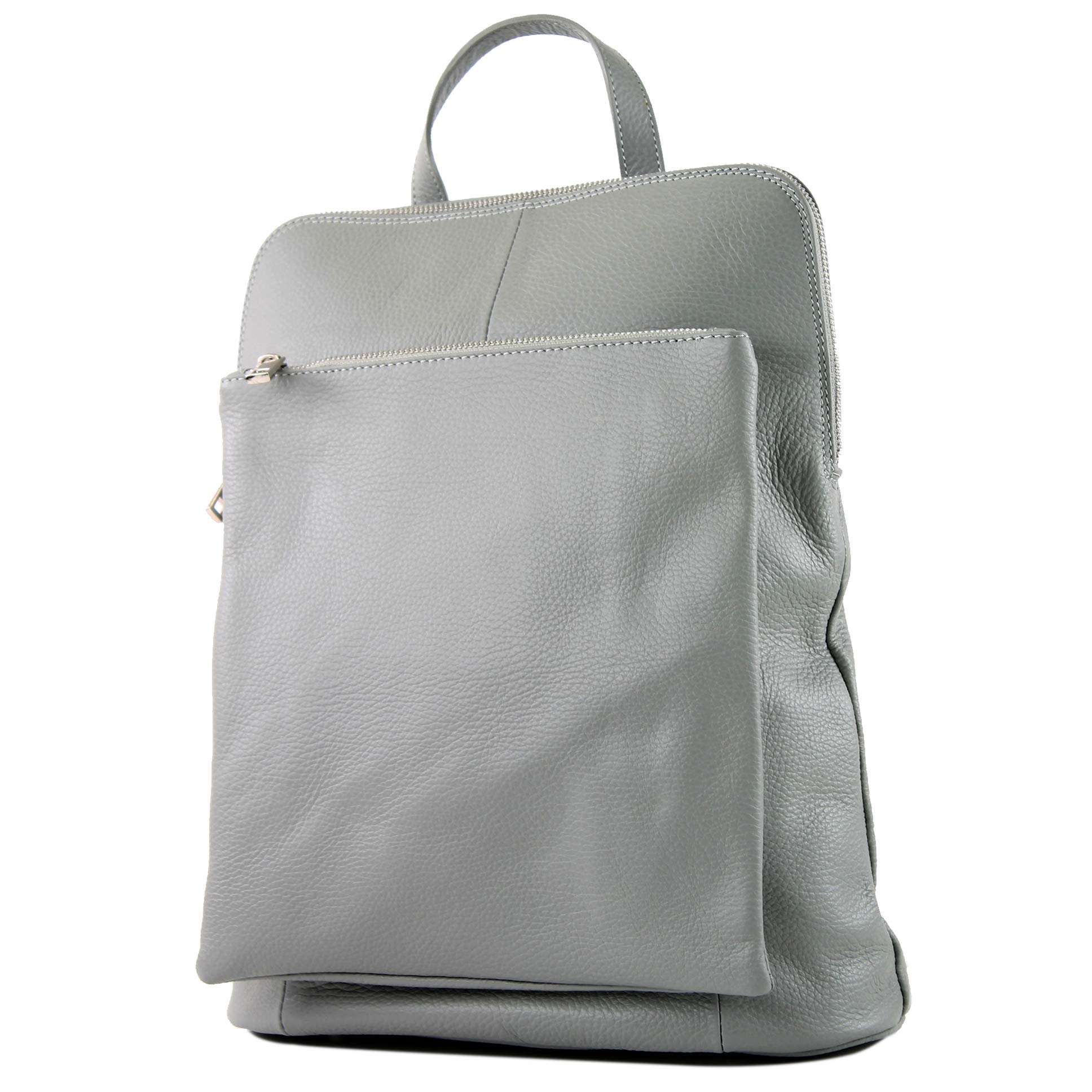 modamoda de - ital T161 Women's 3-in-1 Leather Backpack Grey Size: See description