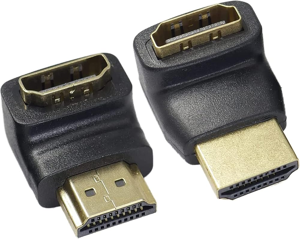IRYNA 2 Pack HDMI 90 Degree and 270 Degree Adapters Right Angle Extender 4K