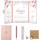 Ovveroche Farewell Gift Set for Coworker Going Away Rose Gold Guest Book Pen Keychain Bookmark Retirement Leaving Goodbye Present Women Men Office Colleague