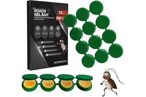 FLODTEEK 12 Pack Cockroach Gel Bait, Highly Effective Roach Gel Bait Indoor Infestation Solution, Fast Acting Cockroach Killer Indoor Home Kitchen Use, Easy to Apply & No Mess Roach Bait, Long-Lasting