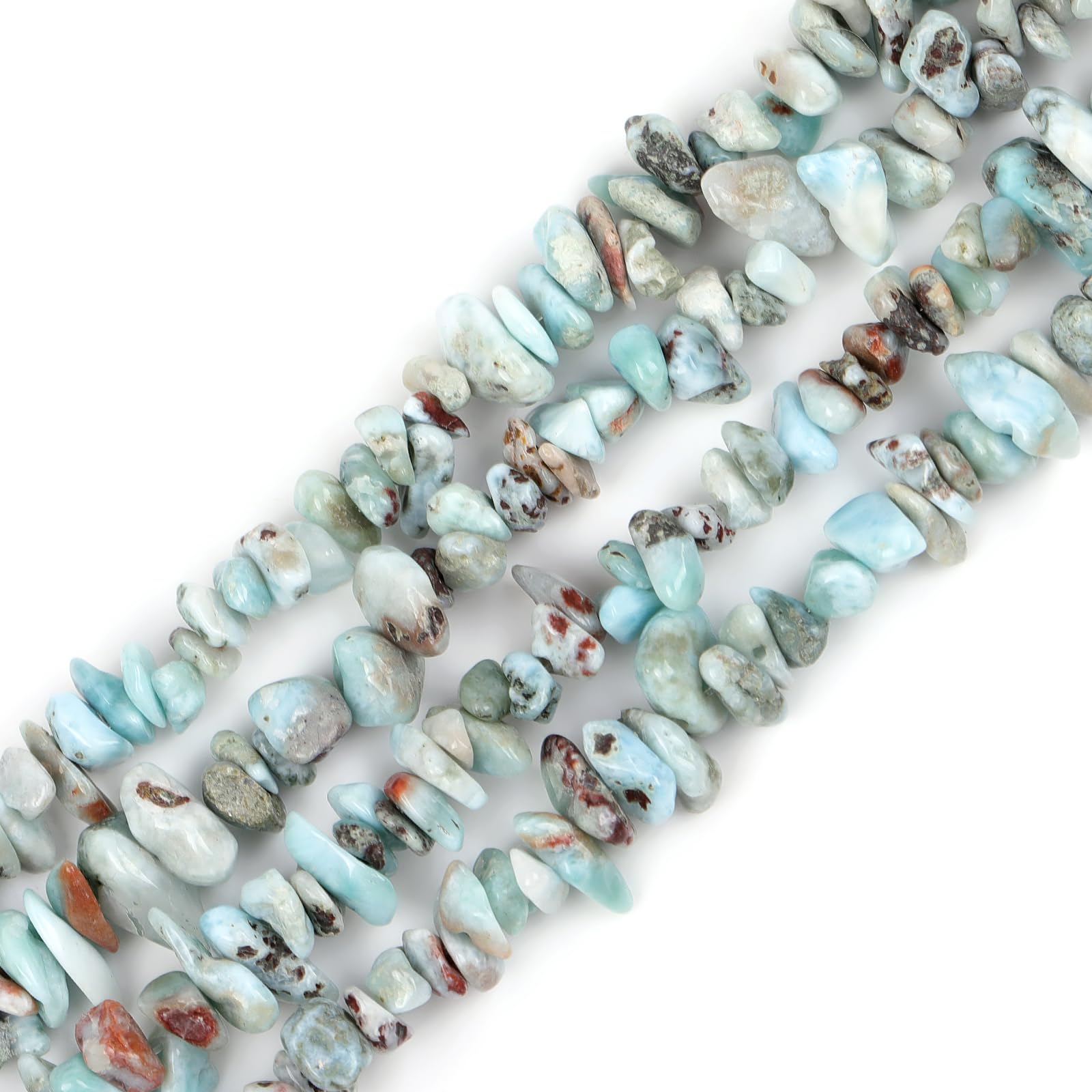 Gem-Inside Natural Larimar Stone 6-7mm Chips Beads for Jewellery Making Strand 34" Beaded Semi Precious Gemstone DIY Handmade Craft Supplies — image 1