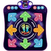 Dance Mat Toys for 3-12 Year Old Girls Boys, Dance Pad with Light Up 8-Buttons & Bluetooth, Music Dance Game with 7 Game Modes, Christmas Birthday Gifts for 3 4 5 6 7 8 9 10+ Year Old Girls Boys