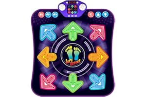 TOOLION Dance Mat Toys for 3-12 Year Old Girls Boys, Dance Pad with Light Up 8-Buttons & Bluetooth, Music Dance Game with 7 Game Modes, Christmas Birthday Gifts for 3 4 5 6 7 8 9 10+ Year Old Girls Boys