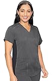 Med Couture V-Neck Scrub Top for Women with 4