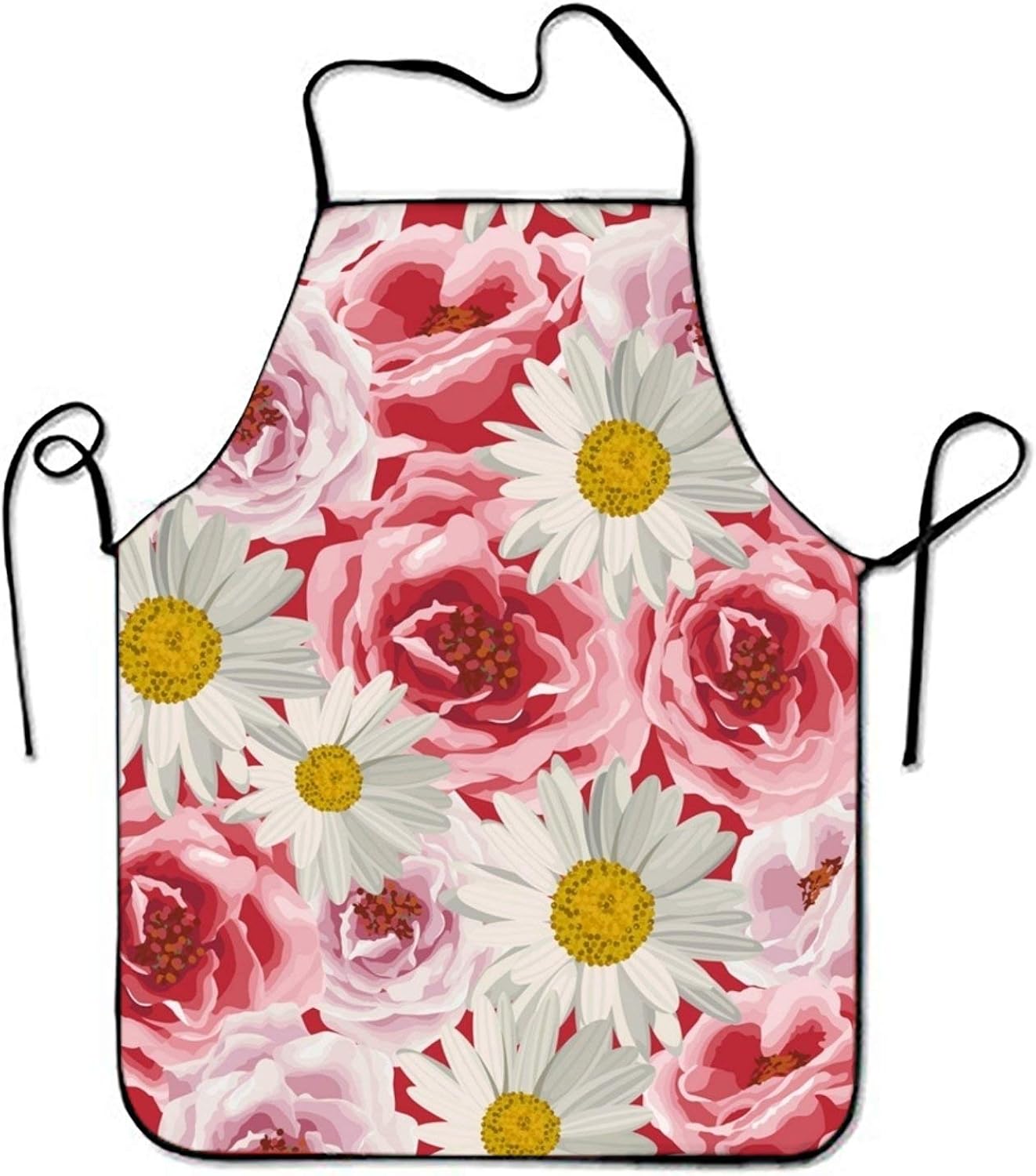 Aprons Charming Flowers Waterproof Aprons with Kitchen Cooking and Bib