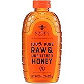Nate's 100% Pure, Raw & Unfiltered Honey - Award-Winning Taste, 32oz. Squeeze Bottle