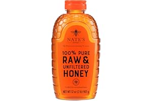NATURE NATE'S Nate's 100% Pure, Raw & Unfiltered Honey - Award-Winning Taste, 32oz. Squeeze Bottle