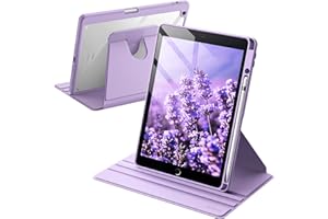 JETech Rotating Case for iPad 9/8/7 (10.2-Inch, 2021/2020/2019 Model, 9th/8th/7th Generation) with Pencil Holder, 360 Degree 