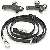 AIDUCHO Adjustable Leather Crossbody Strap with Hooks,Shoulder Strap Replacement for Mini Totes,Pouches and Small Bags