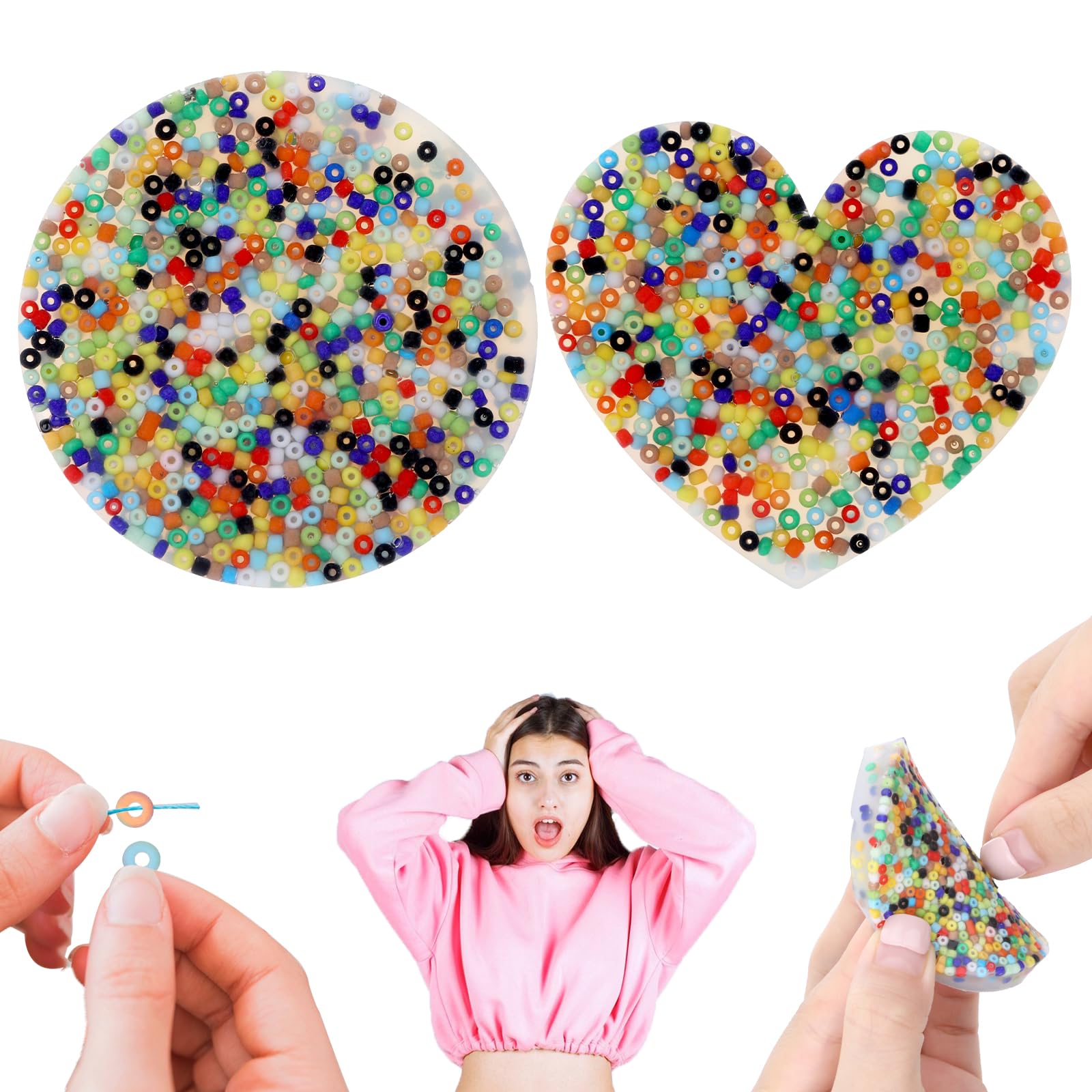 Picky Pad, 2 Pcs Picking Pad Fidget, Skin Picking Fidget Toys, Round Heart, Adult Reusable Sensory Toy