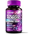 90 Billion CFU Probiotic - Daily Digestive Gut Health Supplement for Men & Women - Lactobacillus acidophilus, Bifidobacterium & Prebiotics - Non-GMO, Gluten & Dairy Free, Shelf-Stable - 60 Capsules