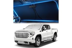 MAGNELEX Windshield Sunshade for GMC Sierra 1500 2500 3500 (SLT AT4 Denali) 2019-2025 - No-Light-Pass Technology, Mirror Cut-Out, Blocks 99% UV Rays, Fade-Resistant, Easy-Fold Sierra Windshield Sun Shade