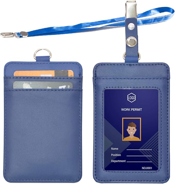 Badge Holder Leather ID Badge Card Holder Offices ID
