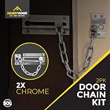 SOL 2 Pack Chrome Door Chains Front Door Security Lock with Screws view 3