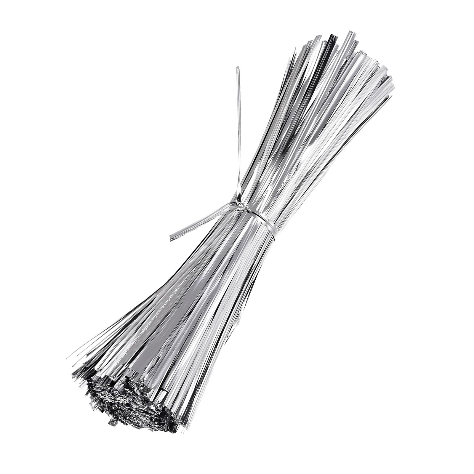 M METERXITY 750-Pack Metal Twist Ties, 20cm Metallic Twists Tie for Christmas/Party Decoration/Garden Plant/Gift Wrapping/Bread/Cake/Pops Candy Bags, Reusable Twisty-Ties [Silver Tone]