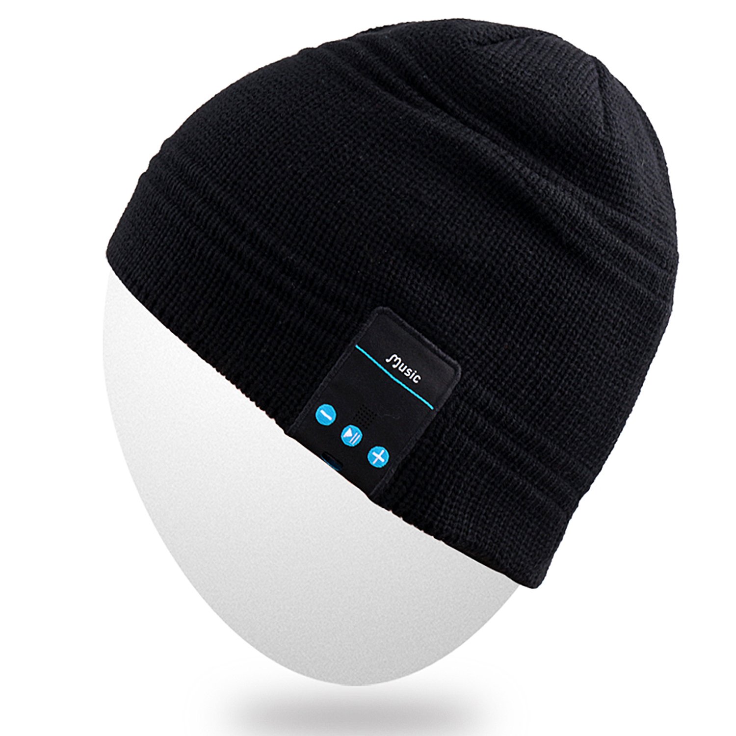 Photo 1 of Rotibox Wireless Bluetooth Beanie Hat Cap with Musicphone Speakerphone Stereo Headphone Headset Earphone Speaker Mic for Fitness Outdoor Sports Skiing Running Skating Walking - Black