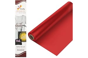 Firefly Craft Regular Red, Heat Transfer Vinyl for Shirts - Iron on Vinyl for Cricut & Silhouette Heat Press Vinyl for Shirt Transfers - Iron on HTV Vinyl - 3 Pieces, 12" X 20" (5 Feet) Each