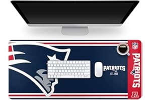 FOCO NFL Official Established Primary Logo Wordmark Home Office Desk Pad Mouse Pad Mat 35" x 16" (New England Patriots, New England Patriots)