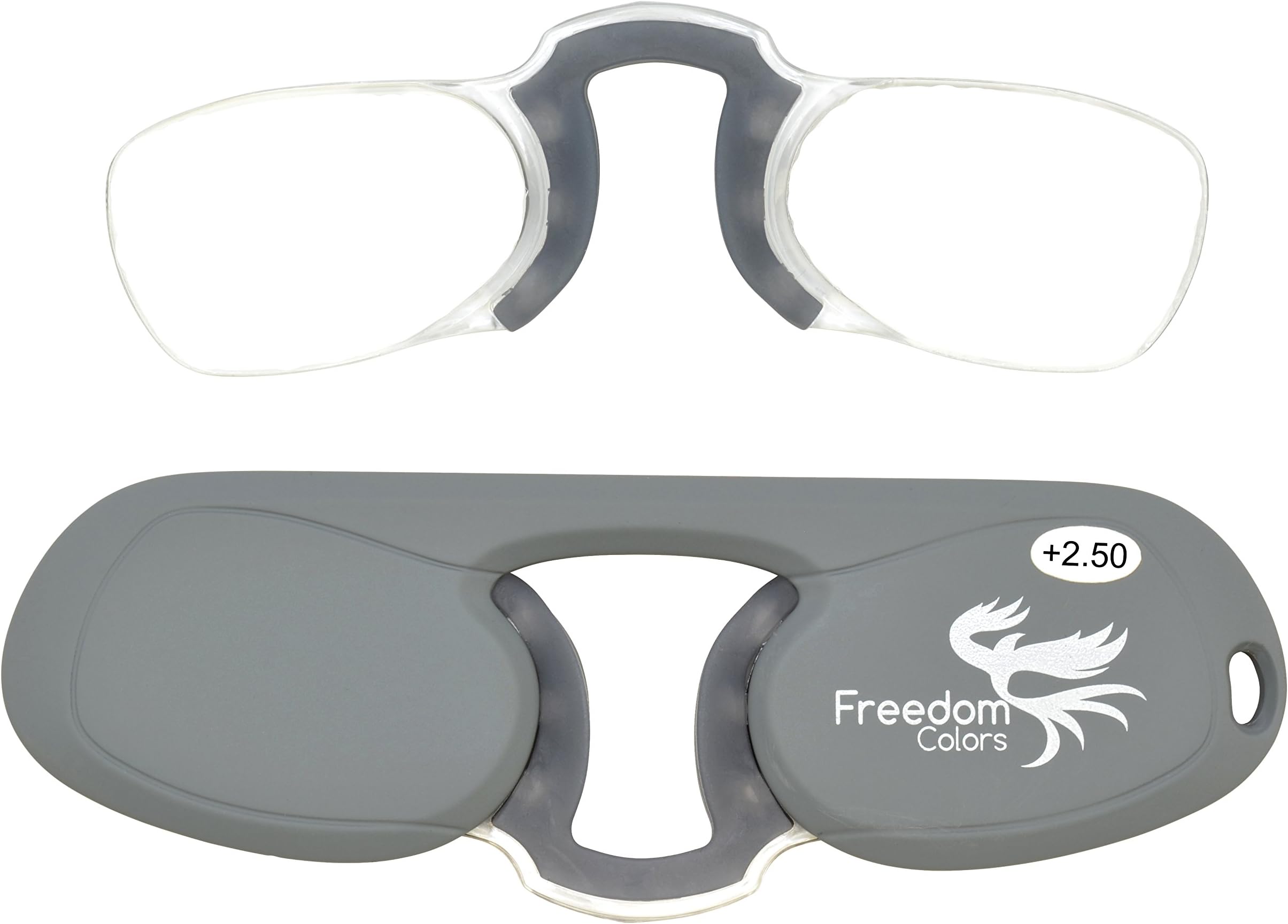 +1.00 POWER. MINI READING GLASSES | RUBBER PINCE NEZ UNISEX STYLE | ULTRA SLIM READING GLASSES. (+1.00 Strength)