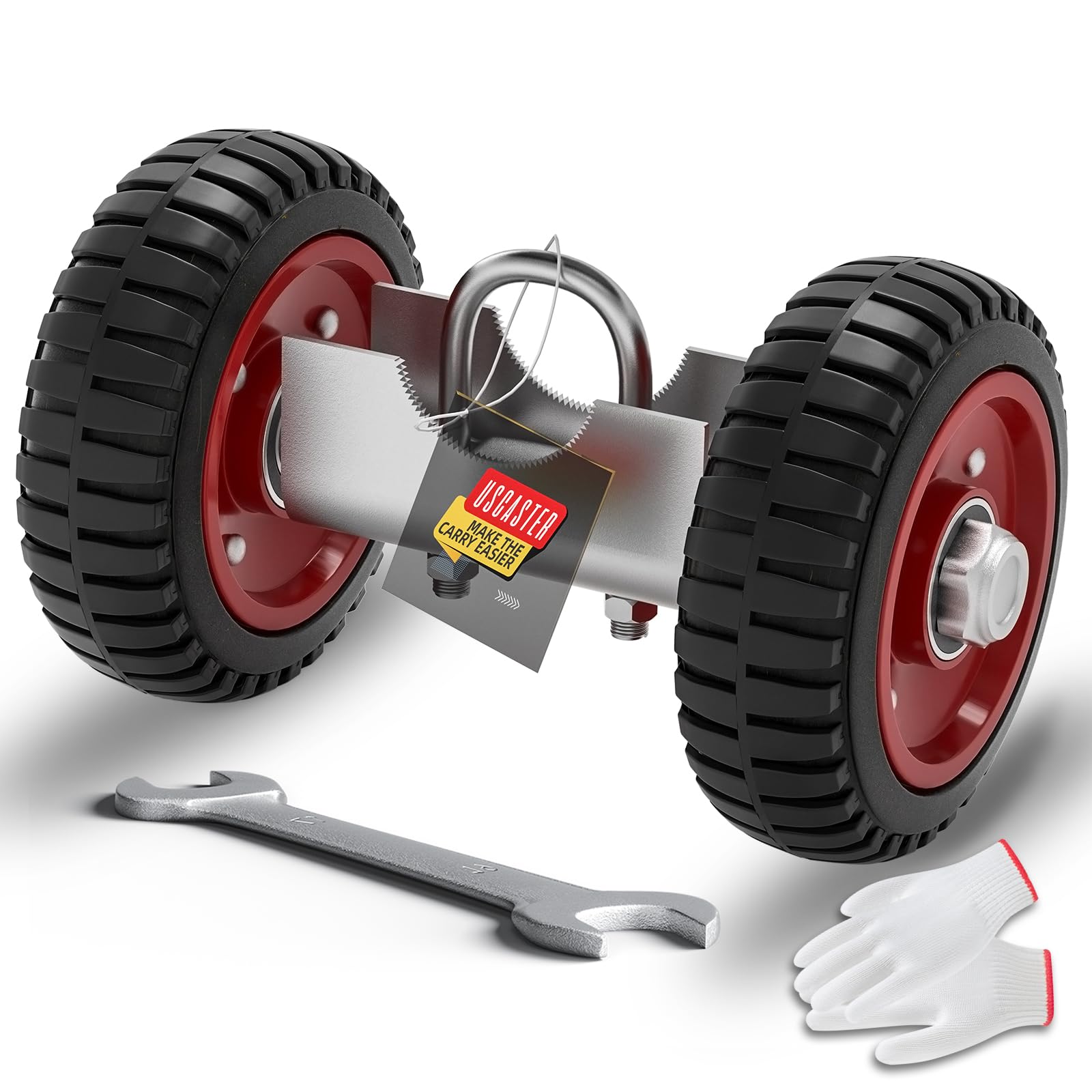 Photo 1 of USCaster Rolling Gate Wheel,Sliding Gate Casters for Chain Link Gates or Metal Fence or Wooden Gate(6 inch,Red)