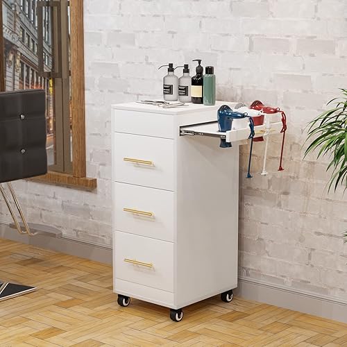 Salon Trolley Cart with Wheels, 3-Drawer Rolling Hair Styling