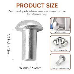 ALLCLEAN 1/4" Diameter X 1/2" Length Solid Aluminum
