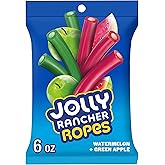 JOLLY RANCHER Ropes Watermelon &amp; Green Apple Candy Bag, 6 oz | Fruity filled candy ropes with watermelon and green apple flavor for parties, candy bowls and everyday treats.