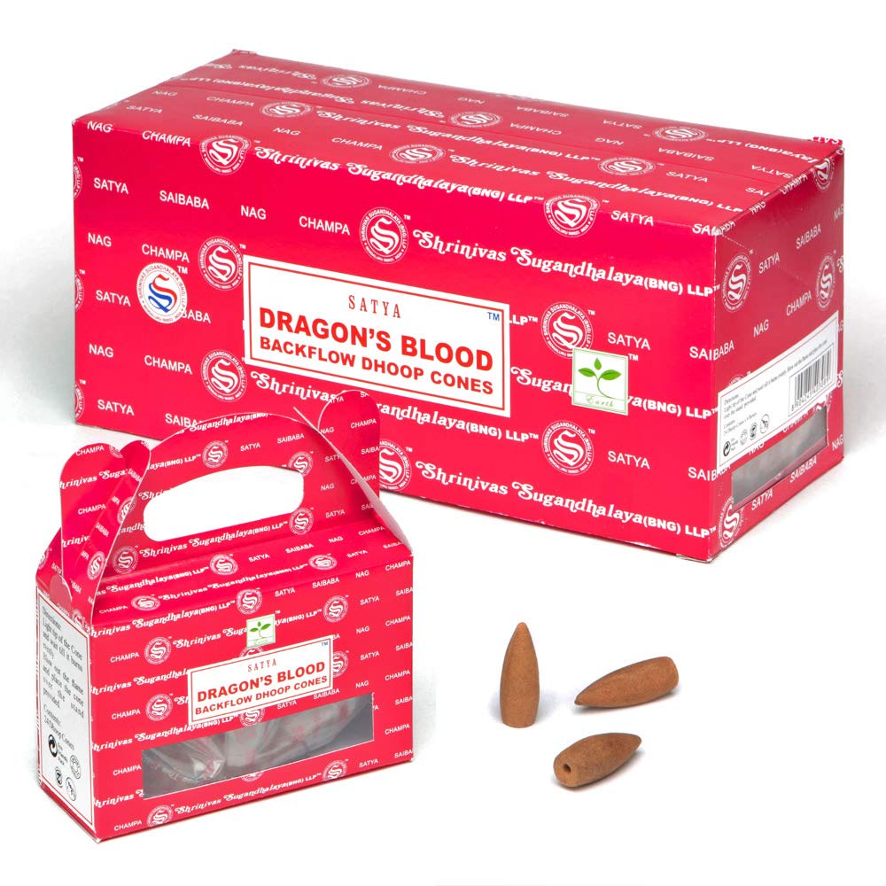 B/6 Dragon's Blood Backflow Dhoop Cones by Satya