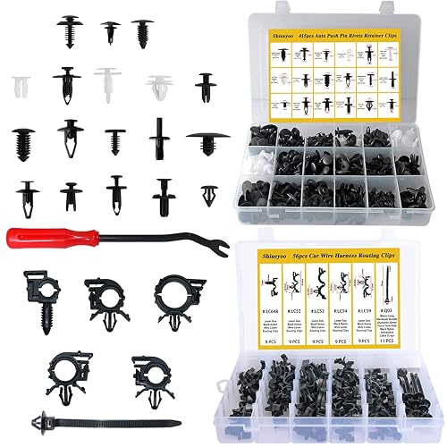 Wire Retainer Routing Clips 415pcs Car Retainer Clips Auto Push Pin Rivet Clips+56pcs Car Wire ...