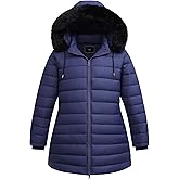 Pefflarge Women’s Plus Size Thermal Down Coat Parka | Windproof,Waterproof,Flannel Lined,Detachable Hood,Warm for Winter