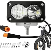 Baja Light for Ridstar Q20, 3 Pin Plug and Play LED Headlight for Ebike | IP67 Waterproof 6500K 12V-60V Wide Voltage for Ridstar Q20/Q20 Pro Ebike, Motorcycle &amp; ATV