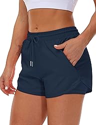 Mancreda Women's Running Shorts with Liner 3 Zipper