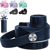 Chug Lid for YETI Rambler Lid Replacement - 12 18 26 36 64 oz and Jr. 12 oz Kids Bottle, Flex Handle Spout Cap for YETI Straw Lid Accessories, Cap Top Removable Gasket Easy to Clean, BPA Free